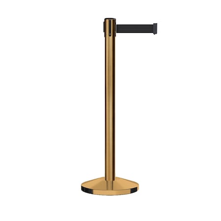 Montour Line Stanchion Belt Barrier Sat.Brass Post 13ft. Black Belt ES400-SB-BK-130